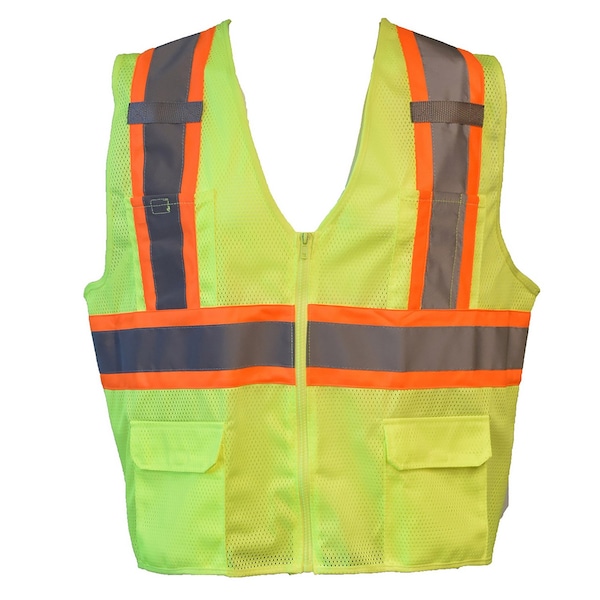 Cordova Safety Vest, Type R, Class 2, Mesh, Lime, 2-Tone Contrasting Reflective Tape, M VW273PM - main